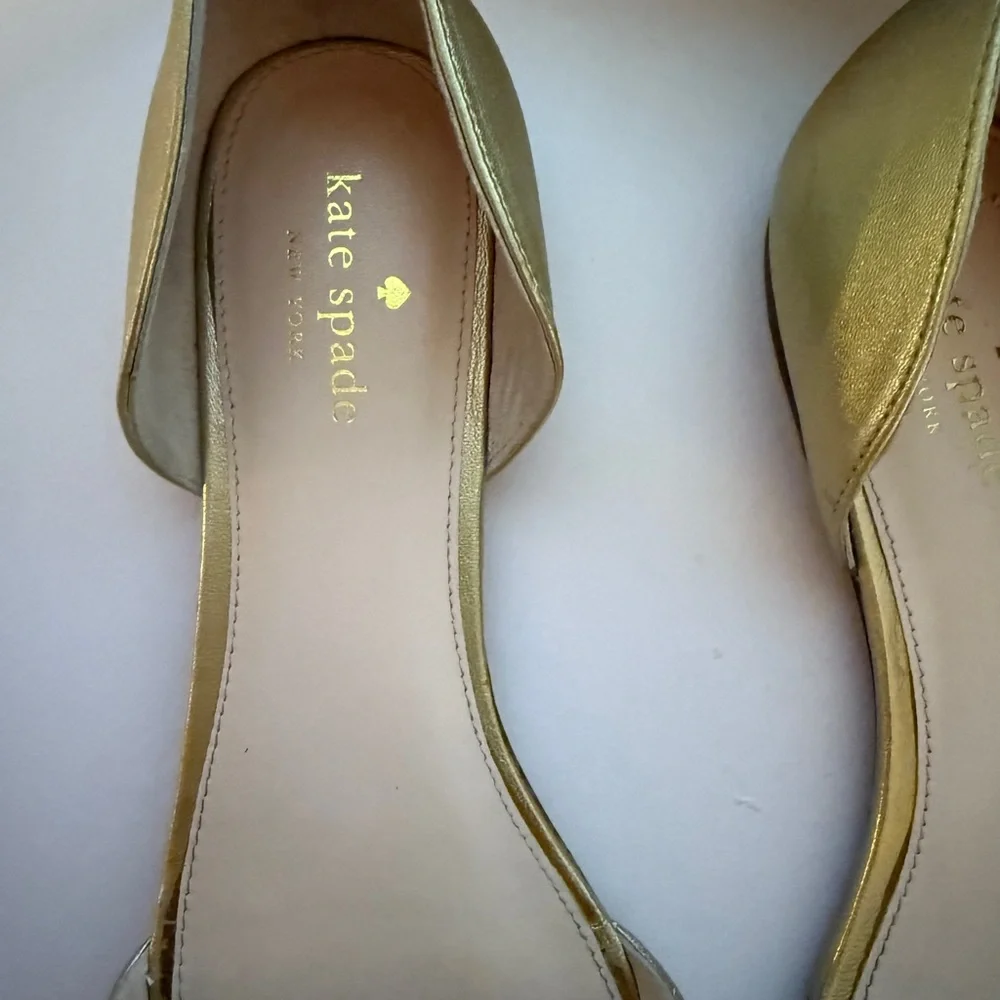 Kate Spade Metallic Gold Flats 7.5 - Picture 3 of 5